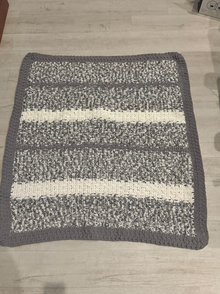 Grey and White Waffle Blanket